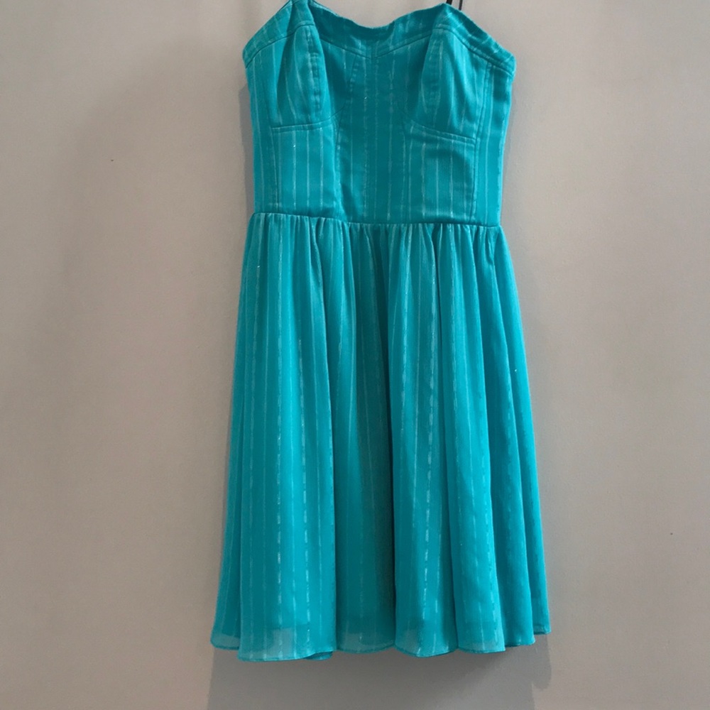 Sassy Turquoise Strapless Dress